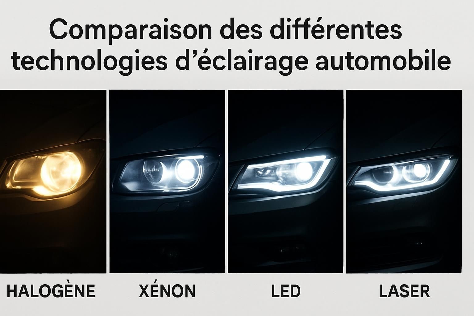 découvrez les différences entre les phares halogène, xénon et led, ce que dit la législation en vigueur et comment faire le meilleur choix pour votre véhicule.
