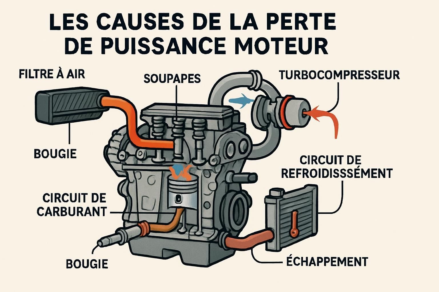 découvrez les principales causes de perte de puissance dans votre véhicule et apprenez comment les identifier pour maintenir des performances optimales.