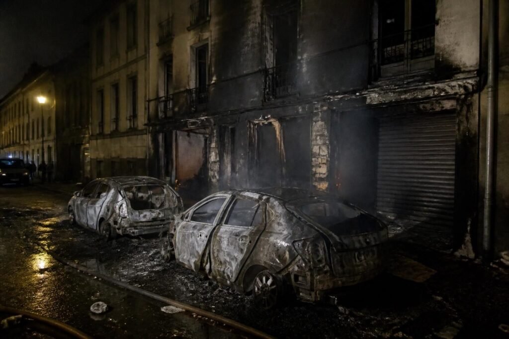 un incendie s'est déclaré dans la nuit de dimanche à lundi à lo, détruisant totalement deux voitures et endommageant la façade d'un immeuble.
